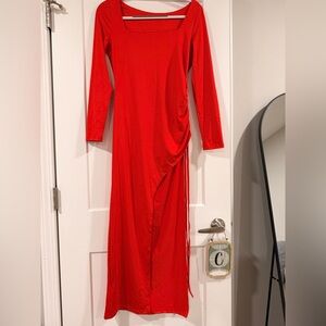 SHEIN Red Midi Dress